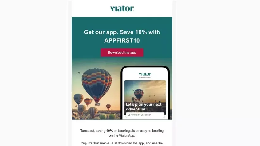 10% OFF On Viator App
